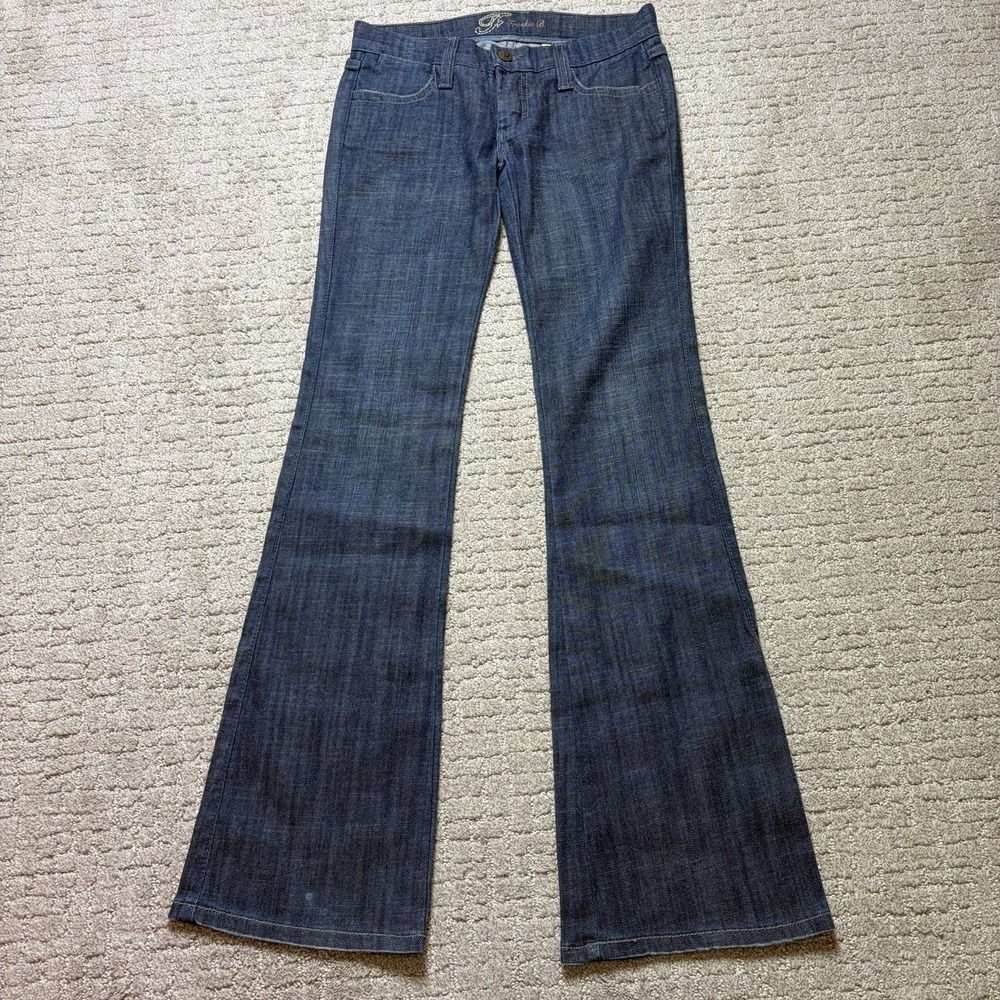 Frankie B Y2K Women's Ultra Low Rise Dark Wash  Jeans Size 4 Bootcut Flare